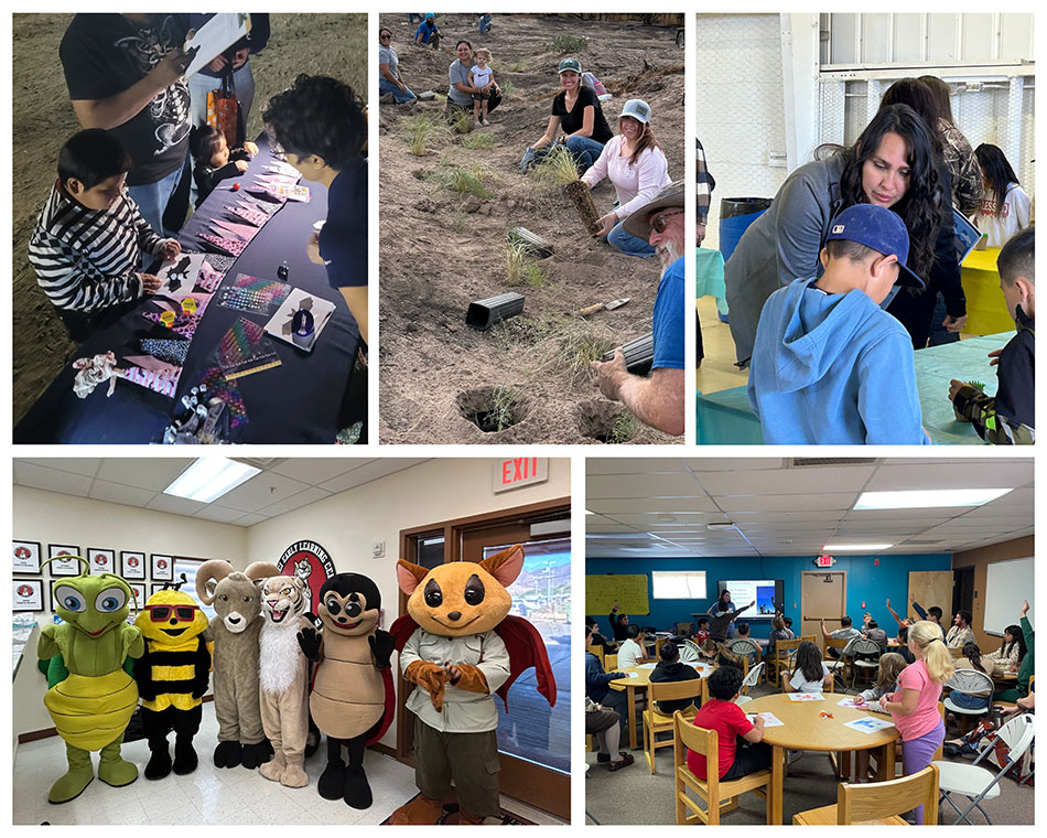 At Cyprus-Tohono, children rolled the dice to find out just how hard the life of a bat can be; Safford’s first planting focused on restoring native grasses to the Gila River; Antonia Alvillar, Membership Supervisor-Morenci, showed students the importance of pollinators and helped them build planters; with education and prizes on the line, Bisbee’s Bat Bingo proved to be quite the crowd pleaser; Morenci’s ever-popular biodiversity mascots made their rounds through nearby schools.